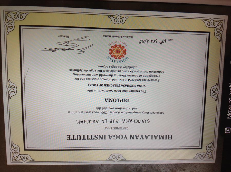 Sheila Siekham Certificate 2019